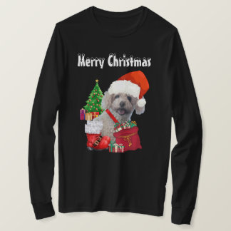Camiseta Feliz Natal Poodle Long Sleeve Tee