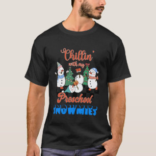 Camiseta Feliz Natal Professoras Relaxando com Meu Pré-Esco
