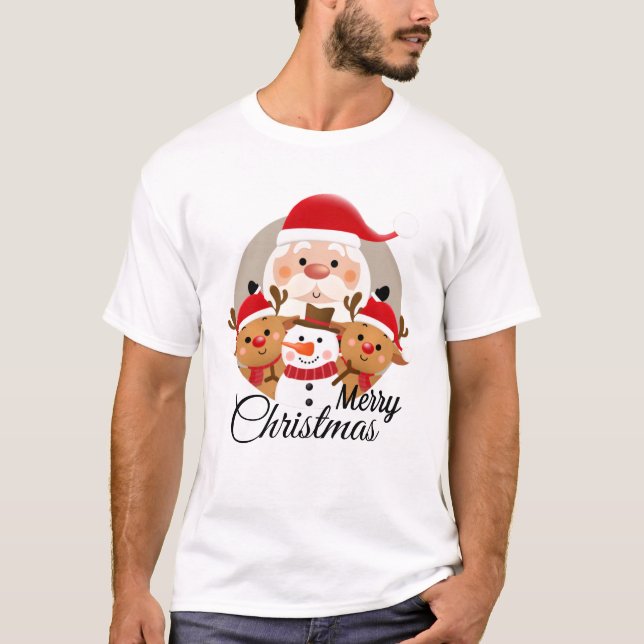 Camiseta feliz natal projetado para você (Frente)
