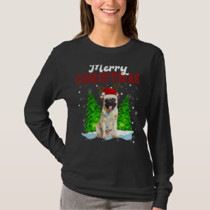 Camiseta Feliz Natal Pug Tree Lights Pug Natal