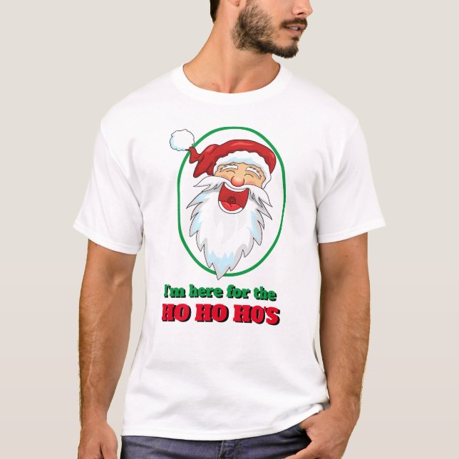 Camiseta Feliz Natal Que Estou AQUI PAPAIS NOEIS HO HO (Frente)