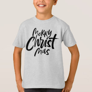 Camiseta Feliz Natal Que Lança Escrita Moderna Religiosa