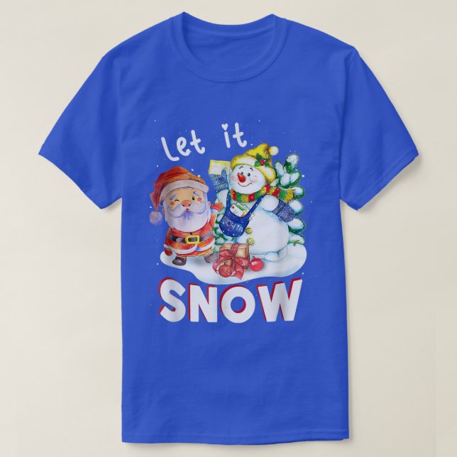 Camiseta Feliz Natal Que Neve Papai Noel Snowman Fo (Frente do Design)