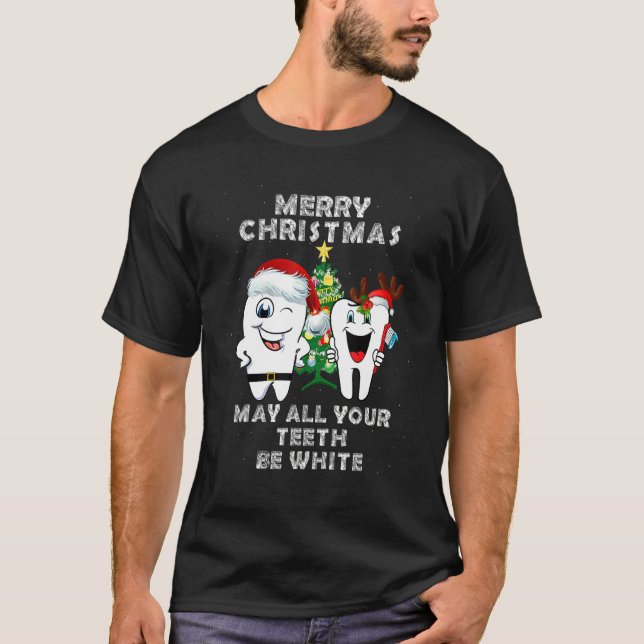 Camiseta Feliz Natal Que Seus Dentes Sejam Brancos (Frente)