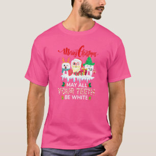 Camiseta Feliz Natal Que Todos Os Seus Dentes Sejam Dentári