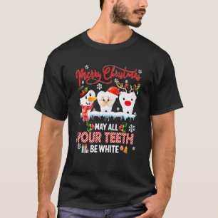 Camiseta Feliz Natal Que Todos Os Seus Dentes Sejam Dentári