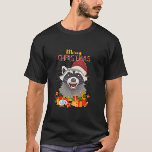 Camiseta Feliz Natal Raccoon Santa Claus Ugly X Mas Swe