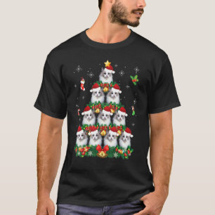 Camiseta Feliz Natal Ragdoll Cat Papai noel Árvore Pajama U