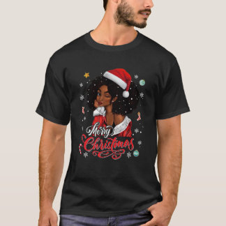 Camiseta Feliz Natal Rainha Negra Papais noeis Africanos