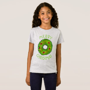 Camiseta Feliz Natal Red Green Holly Wreath Xmas Cookie