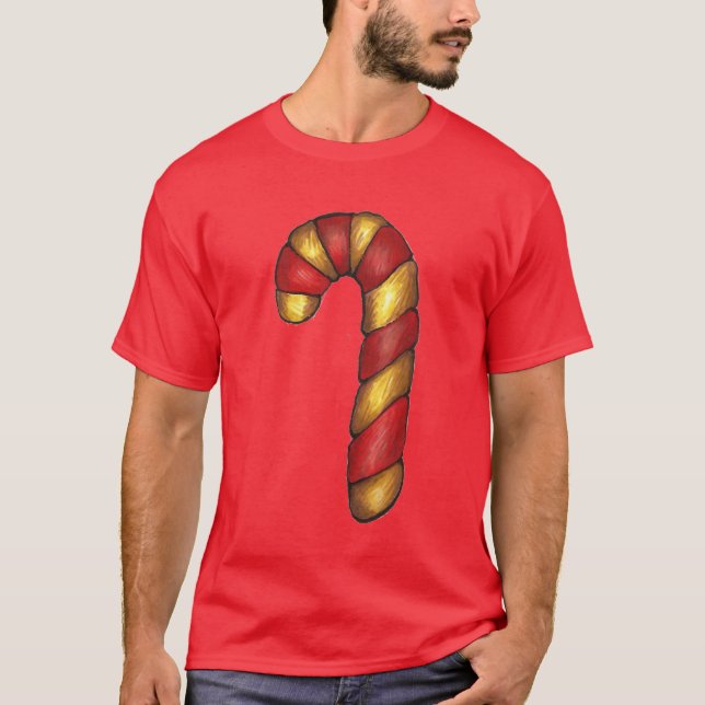 Camiseta Feliz Natal Red Peppermint Candy Cane Cookie (Frente)