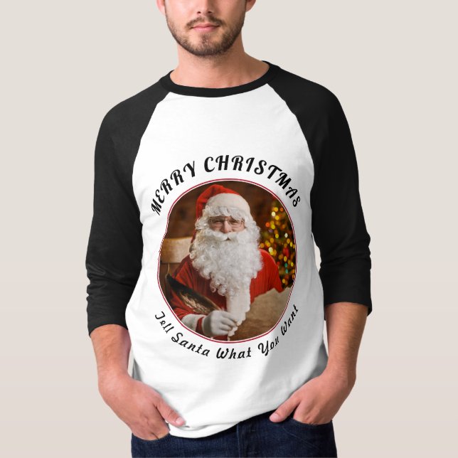 Camiseta Feliz Natal Red Santa Claus Árvore de Natal (Frente)
