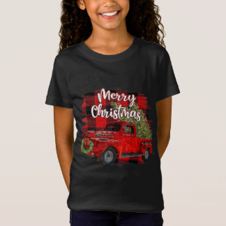 Camiseta Feliz Natal Red Truck Buffalo Xadrez Natal