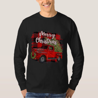 Camiseta Feliz Natal Red Truck Buffalo Xadrez Natal