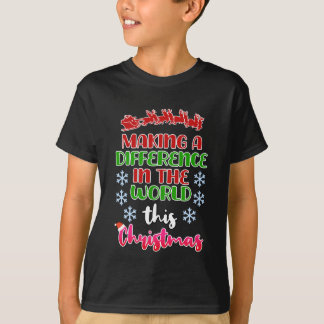 Camiseta Feliz Natal Reindeer Branco Flocos de Neve Xmas Ev