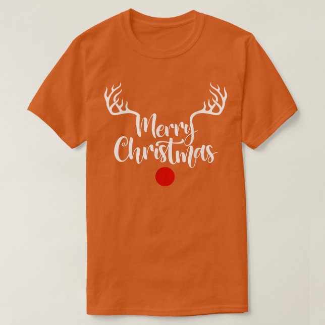 Camiseta Feliz Natal Reindeer Horn, Feliz Natal 202 (Frente do Design)