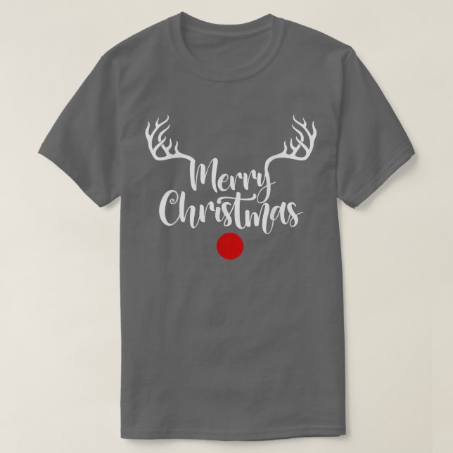Camiseta Feliz Natal Reindeer Horn, Feliz Natal 202 (Frente do Design)