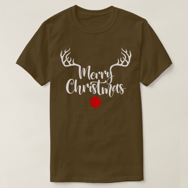 Camiseta Feliz Natal Reindeer Horn, Feliz Natal 202 (Frente do Design)
