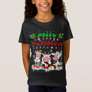 Camiseta Feliz Natal Reindeer Papais noeis ELF Cow Farmer A
