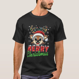 Camiseta Feliz Natal Reindeer Papais noeis Xmas 2024 Mulher