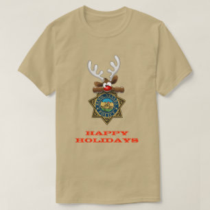 Camiseta Feliz Natal Reindeer Polícia de Reno Nevada