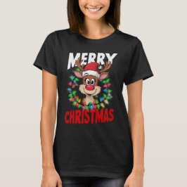 Camiseta Feliz Natal Rena Férias De Natal