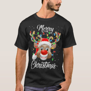 Camiseta Feliz Natal Rena Xmas Família Conjuntos Homens