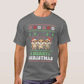 Camiseta Feliz Natal Retro Feio Natal Retro Retrô Meerkat