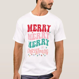Camiseta Feliz Natal Retro Typografia Natal