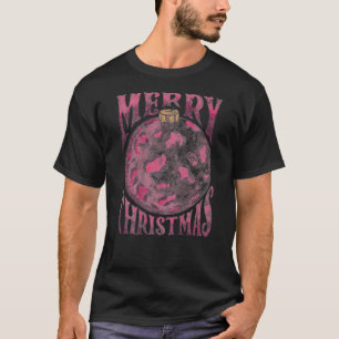 Camiseta Feliz Natal Rosa Árvores de Natal Leopard Buffa