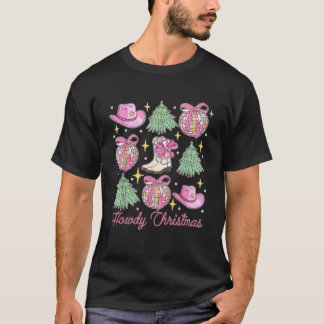 Camiseta Feliz Natal Rosa Natal Coquette Natal
