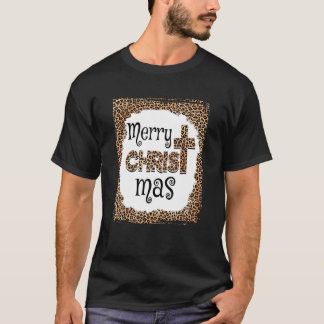 Camiseta Feliz Natal Roupa Cristãos Leopard Pajamas