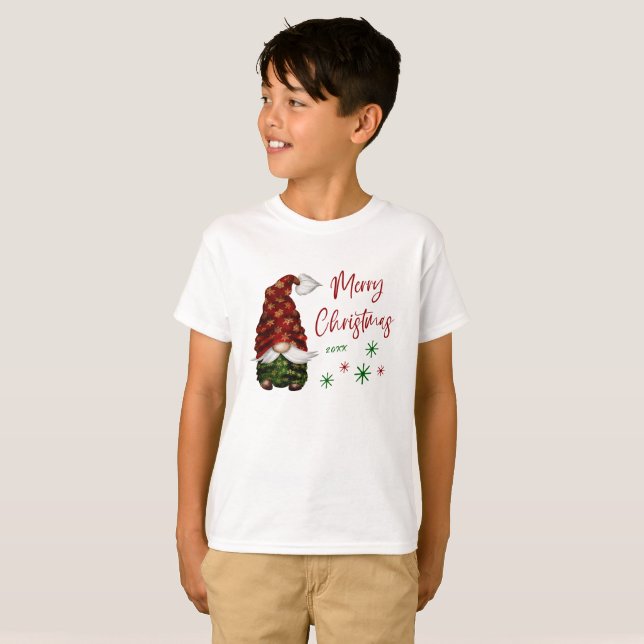 Camiseta Feliz Natal Rustic Country Gnomo Feriado (Frente Completa)