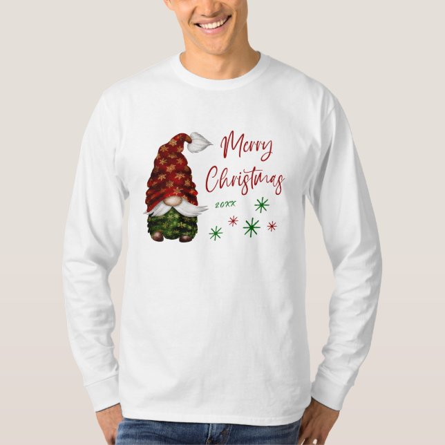 Camiseta Feliz Natal Rustic Country Gnomo Feriado (Frente)