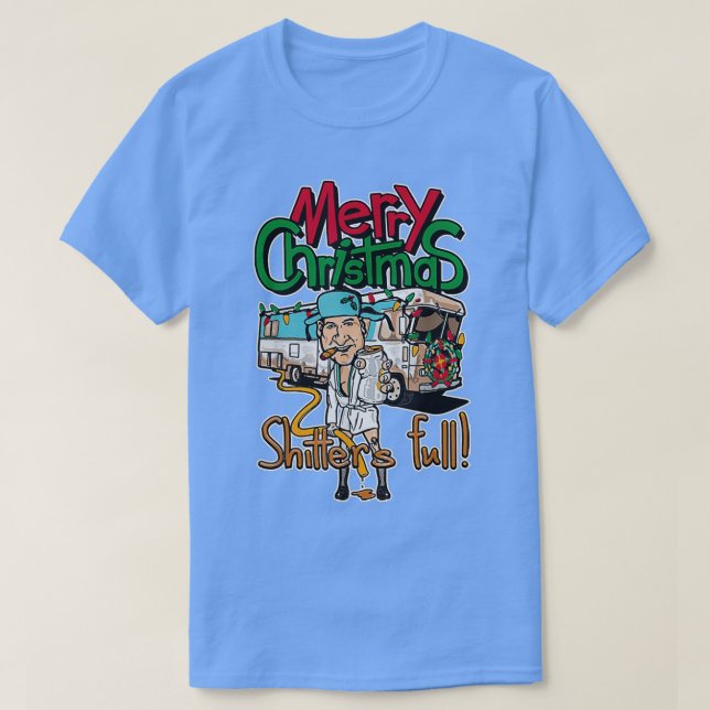 Camiseta Feliz Natal RV Camping Shitters Cheio Engraçado (Frente do Design)