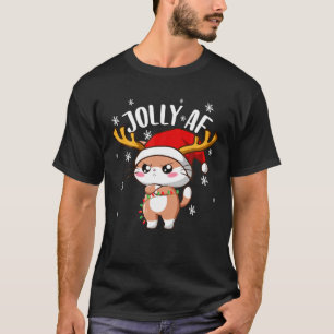 Camiseta Feliz Natal S Engraçado Natal Pajama Jolly AF