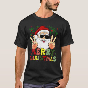 Camiseta Feliz Natal Santa Claus Fofo Retro Groovy Presente
