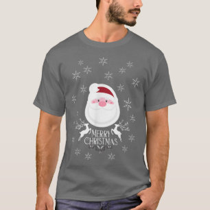 Camiseta Feliz Natal Santa Claus Reindeer Snowflak