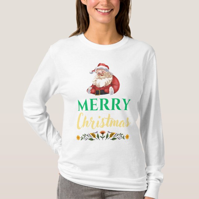 Camiseta Feliz Natal Santa Claus T-Shirt (Frente)