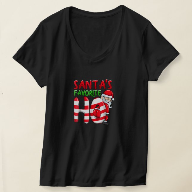 Camiseta Feliz Natal Santas Favoritas Papais noeis Ho Favor (Postura )