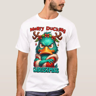 Camiseta Feliz - Natal - Sarcasmo - Pato Engraçado - Ch