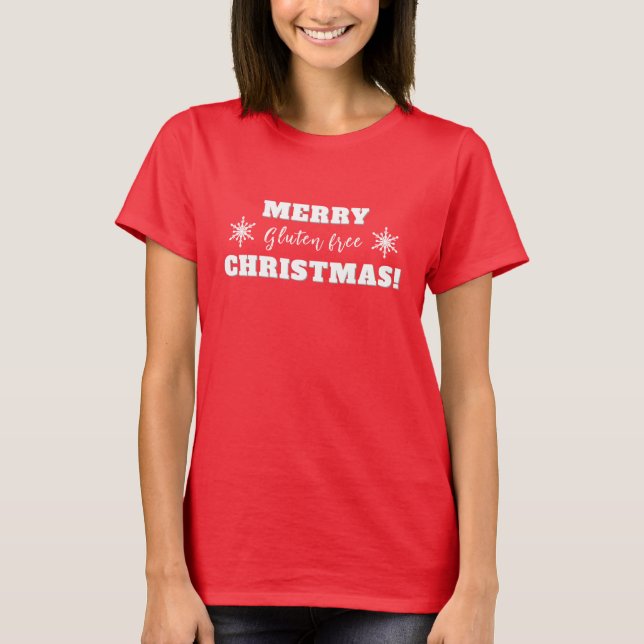 Camiseta Feliz Natal Sem Glúten Fofo Celíaco (Frente)