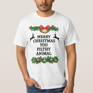 Camiseta Feliz Natal, seu animal imundo