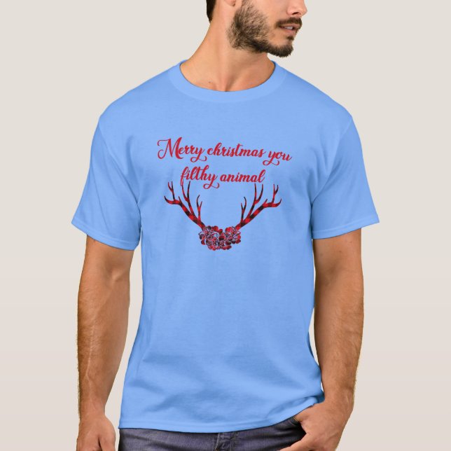 Camiseta Feliz Natal, seu animal imundo (Frente)