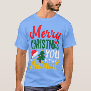 Camiseta Feliz Natal Seu Sujo Animal Engraçado Xmas Chris