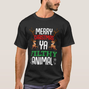 Camiseta Feliz Natal Seu Sujo Animal Engraçado Xmas Winte
