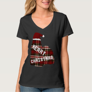 Camiseta Feliz Natal Shih Tzu Em Santa Hat