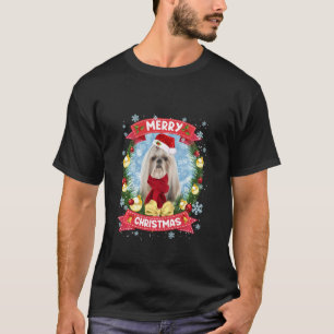Camiseta Feliz Natal Shih Tzu Papais noeis Engraçado Orname