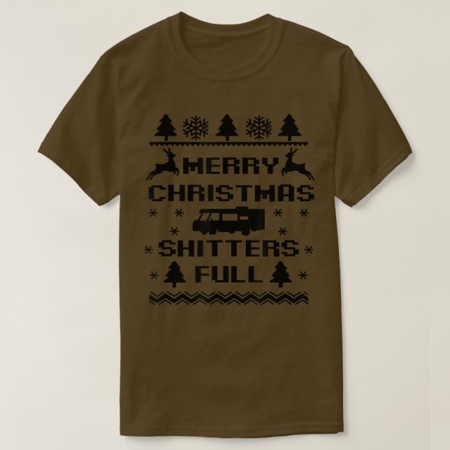 Camiseta Feliz Natal Shitters Camper Reindeer Ugly (Frente do Design)