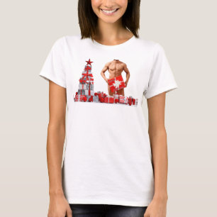 Camiseta Feliz Natal SlipperyJoe prata branca